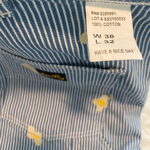 🌼🤍NWT STAN RAY Mens Daisy embroidered Hickory Painter Pants 38X32 SOLDOUT!🤍🌼 - Picture 8 of 11